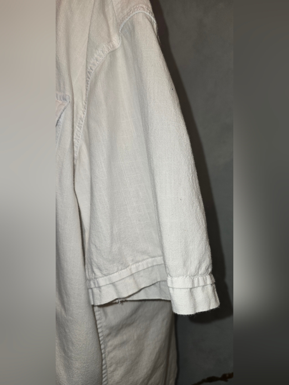 St Johns Bay 100% Cotton Short Sleeve Button Up Shirt White Two Chest Pockets L - Picture 4 of 8